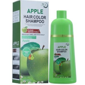 Apple Hair Color Shampoo – 400ml | Instant Black Hair Dye | Covers Grey Hair Naturally