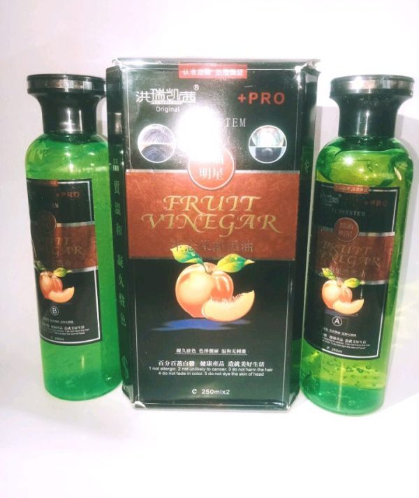 Fruit Vinegar Black Hair Color – Natural Herbal Formula 500ml Pack (2x250ml Bottles)