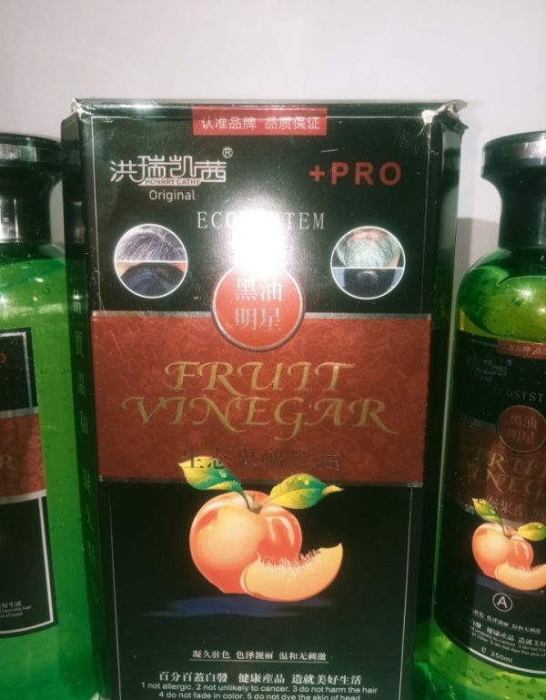 Fruit Vinegar Black Hair Color – Natural Herbal Formula 500ml Pack (2x250ml Bottles) - Image 6