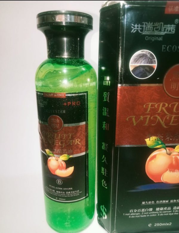 Fruit Vinegar Black Hair Color – Natural Herbal Formula 500ml Pack (2x250ml Bottles) - Image 5