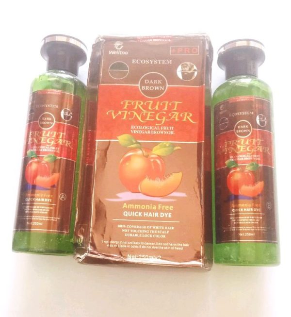 Natural Fruit Vinegar Hair Dye – Dark Brown | 2x250ml