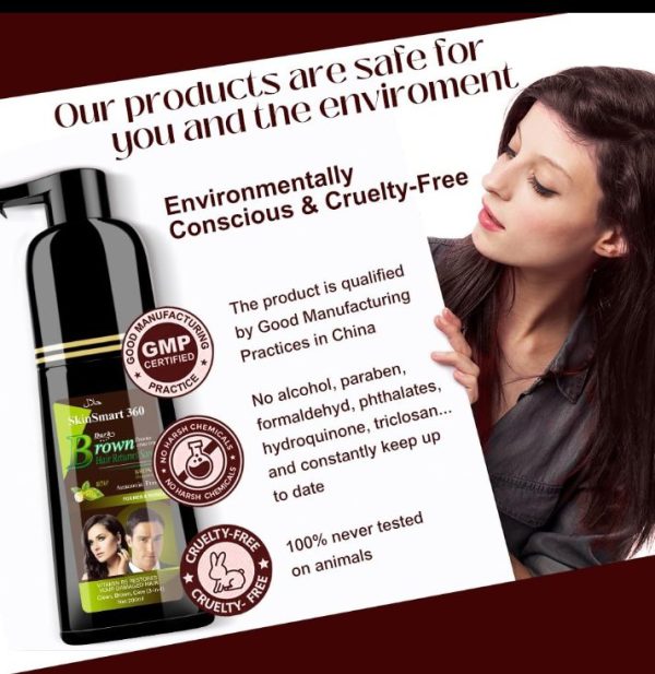 Natural Black and Brown Hair Color Dye Shampoo – Men & Women | 200ml - Image 4
