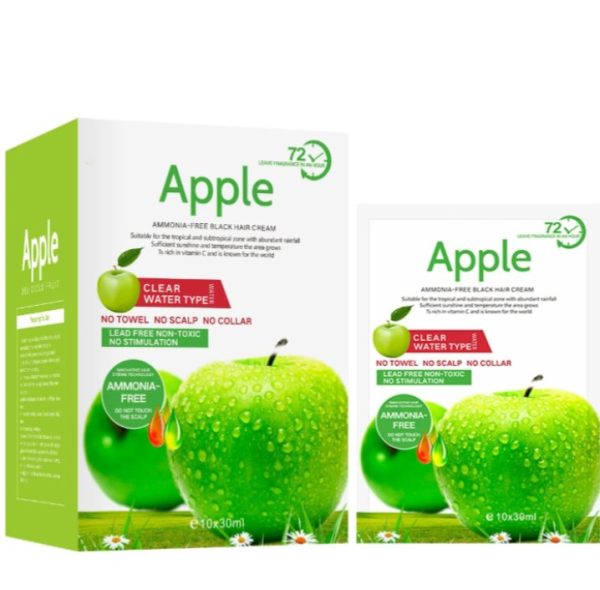 New Imported Apple Hair Color 72H Natural Black Ammonia Free – 30ml Each (Pack of 10) - Image 3