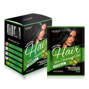 Lichen Hair Color Gel – Natural Black Sachets with Argan Oil | 250ml (10 × 25ml)