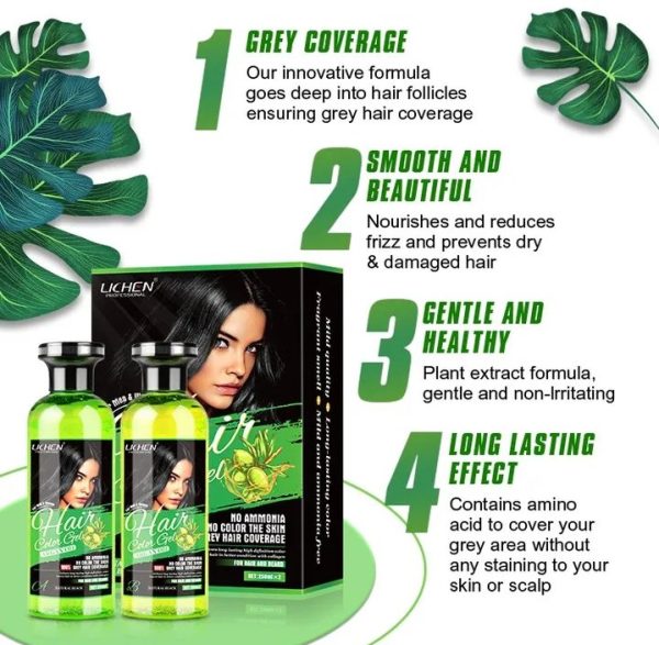 Lichen Hair Color Gel – Natural Brown with Argan Oil | 500ml (2 × 250ml) - Image 6
