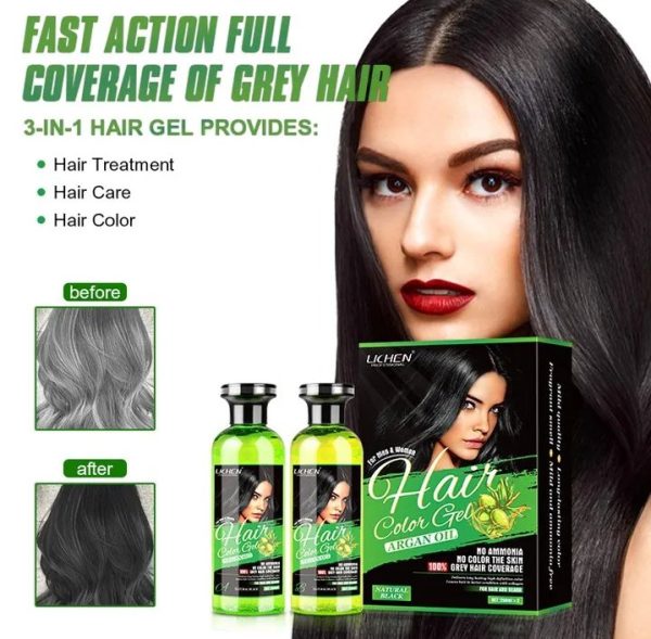Lichen Hair Color Gel – Natural Brown with Argan Oil | 500ml (2 × 250ml) - Image 7