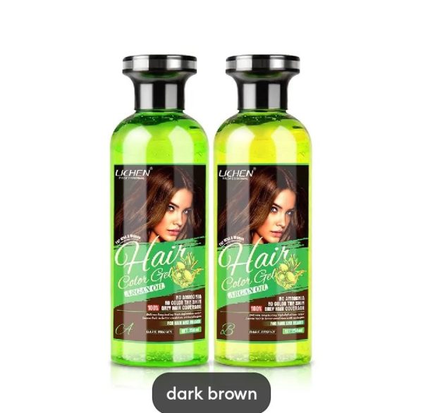 Lichen Hair Color Gel – Natural Brown with Argan Oil | 500ml (2 × 250ml) - Image 4