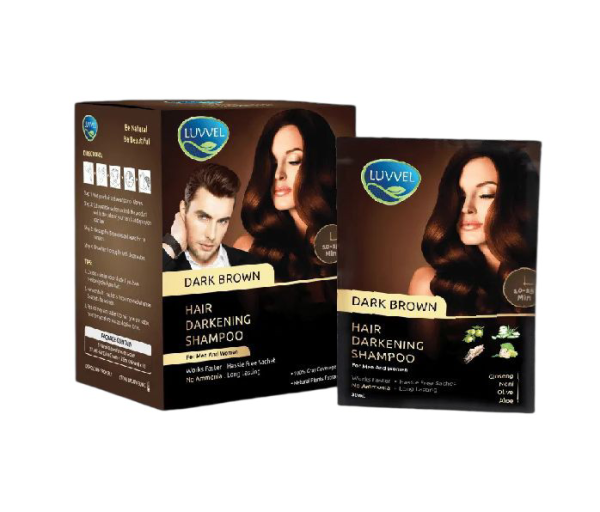 Luvvel Hair Color Shampoo 20ml – Instant Hair Dye for Men & Women | Light Brown, Dark Brown & Natural Black | Ammonia-Free, Long-Lasting Color - Image 2