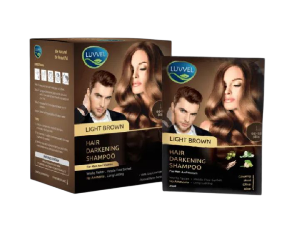 Luvvel Hair Color Shampoo 20ml – Instant Hair Dye for Men & Women | Light Brown, Dark Brown & Natural Black | Ammonia-Free, Long-Lasting Color - Image 3