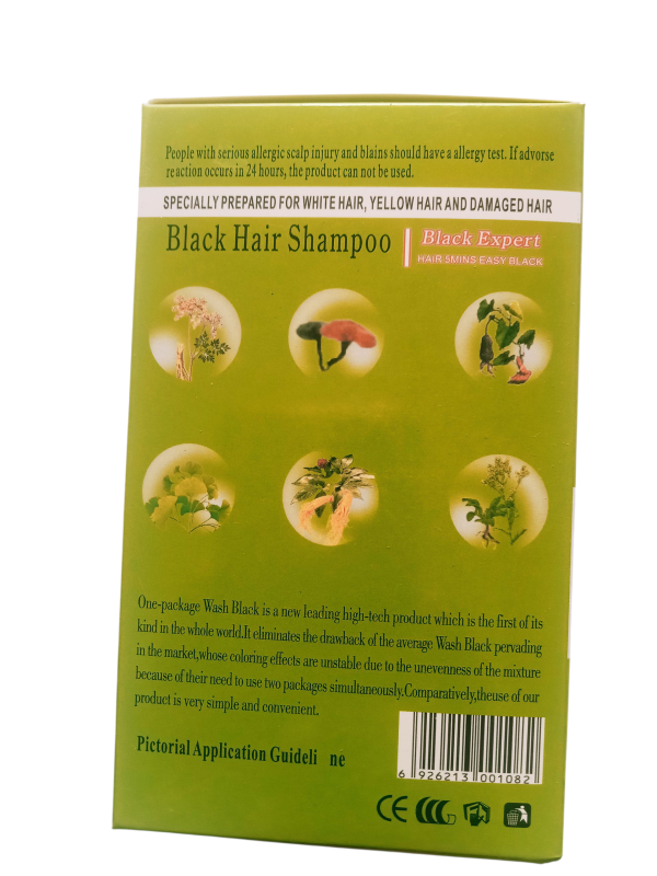 Goparfact Fast Black Hair Color Shampoo | Instant 10 Min Hair Dye | Dark & Shiny Hair Care –1 Pack, ا - Image 2
